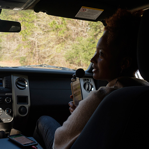 Tracy K. Smith on the road between Lake City and Adams Run, South Carolina. February 23, 2018. Credit: Shawn Miller.