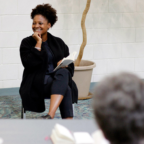 Tracy K. Smith reads from and discusses 'American Journal' at the Belle Fourche Area Community Center in Belle Fourche, SD. October 5, 2018. Credit: Ryan Woodard.