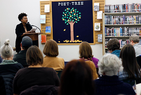 Tracy K. Smith reads from and discusses 'American Journal' at the Sturgis Public Library in Sturgis, SD. October 6, 2018. Credit: Ryan Woodard.