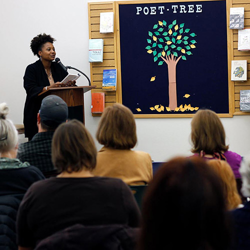 Tracy K. Smith reads from and discusses 'American Journal' at the Sturgis Public Library in Sturgis, SD. October 6, 2018. Credit: Ryan Woodard.