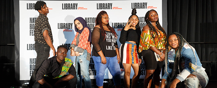 Library of Congress Teen Board members visit the Newspaper and Current Periodical Reading Room and explore the Library's rare comic book collections, October 2018. Photo by Shawn Miller/Library of Congress.